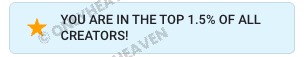 Badge stating you are in the top 1.5% of all creators